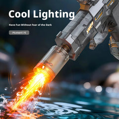 Electric Water Gun Absorb Water Continuous Shooting, Lights With Auto Sensor Water Gun, Summer Outdoor Beach Pool Toy For Kids