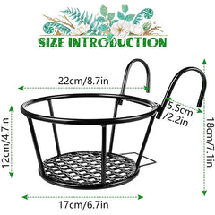 Balcony Iron Hanging Flower Rack Railing Plant Pot Holder Indoor Succulent Pothos Storage Display Stand Home Garden Decor