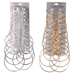 12pairs/6pairs Simple Punk Hoop Earrings Set Big Circle Earrings