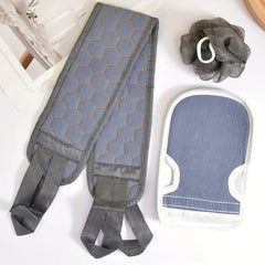 Exfoliating Body Scrubber Set - Includes Back Scrubber, Bath Glove And Shower Bath Sponge Loofah
