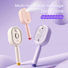Electric Steam Hair Brush, Ionic Hydrating Detangling Brush, Portable Anti-Frizz Smoothing Tool for All Hair Types
