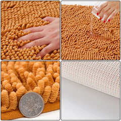 Chenille Bathroom Carpet Non Slip Bath Mat Soft and Comfortable Plush Living Room Door Bathroom Absorbent Foot Floor Matscarpet