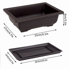 Rectangular Bonsai Training Pots Plastic Flowerpot with Drainage Tray Succulent Plants Pot Bonsai Plants Growing Pots Home Decor