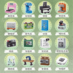 24Pcs 3-5cm Random Mini Home Appliances Blind Box Building Block Children Cartoon Character lega toys For Children Birthday Gift