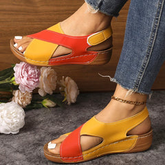 Women's Sandals Soft Heels Sandals Women Peep Toe Summer Shoes Lightweight Wedges Heeled Shoes Woman Footwear Summer Sandals