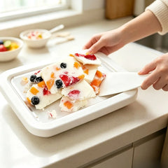 Household Rolled Ice Cream Maker Pan With 2 Scrapers DIY Machine For Sorbet Frozen Yogurt Homemade Dessert
