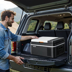 Car Refrigerator, DC 12/24V AC100-240V Compressor Electric Cooler, -4°F to 68°F Car Fridge with APP Control, 21 QT Cars Freezer for RVs, Campsites, Boats, Camping, Fishing, 60W Portable Freezer