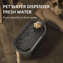 3L LED Cat Water Fountain™ Intelligent USB Electric Mute Drinker – Ultra-Quiet Pump, Powerful Filter, Gray & White | FlipStylez LLC®