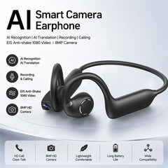 2026 Smart Camera Earphone 8MP Photo Video Voice Recording WiFi File Transfer Bluetooth Call AI Translator Wearable Headset