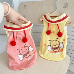 Cute Bee Clothes For Dog Summer Pink Yellow Luxury Pet Harness Vest Apparel For Puppies Small Medium Size Designer Chihuahua Pug