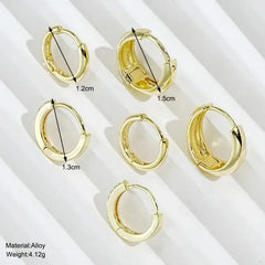 3 Pairs Stainless Steel Crystal Zirconia Hoop Earrings for Women