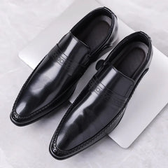 Spring Autumn Business Casual Shoes for Men Solid Color New Designer Men's Dress Shoes British Pointed Toe Leather Shoe Man
