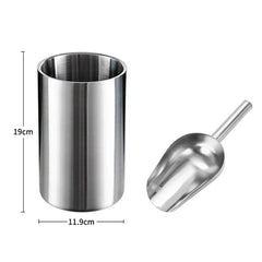 Stainless Steel Double Wall Wine Cooler Insulated Tabletop Wine Chiller for White Wine Champagne Fits Most Standard Sized Bottle