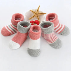 5pairs/lot Unisex Non-Skid Baby Shoe Socks 0-12months Cotton Baby Boy