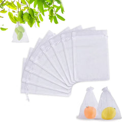 50/100Pcs Fruit Protection Netting Bags with Drawstring Reusable Grape Grow Bags Strawberry Cover Mesh Bags for Pest Control