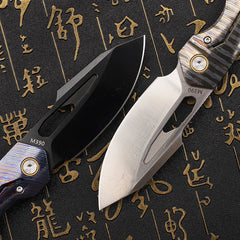 Folding Knife M390 Steel Titanium Alloy Handle Outdoor Survival Camping Portable EDC Collection Tool for Play