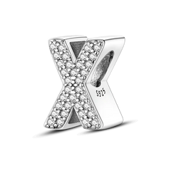 Fit Original Bangle Bracelet DIY A-Z Alphabet Charms Bead 925 Sterling Silver CZ Zircon LOVE Letter Dangle Pendant Jewelry Gift