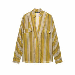 KLKXMYT Fashion Stripe Women's Tied Pants Set Long Sleeve V-Neck Shirt Tops Suits 2026 Autumn Casual 2 Pieces Set Women ﻿ ﻿