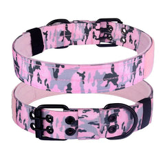Tactical Dog Collar, Heavy Duty Nylon Dog Collar with Double Buckle, Adjustable Military Dog Collar for Medium Large Dogs