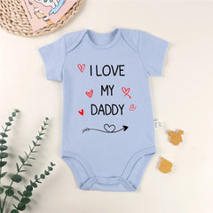 I Love My Daddy Toddler Boys Girls Summer Short Sleeve Bodysuit Gender Neutral Baby Romper Infant Clothes Father's Day Best Gift