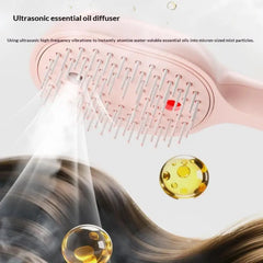 Electric Steam Spray Hair Brush USB-C Rechargeable Wet Hair Straightener Comb, Smooth Styling Anti-Frizz Tool