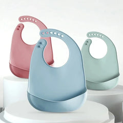 1-3pcs Baby Bib Adjustable Waterproof Bibs Babies Soft Edible Silicone