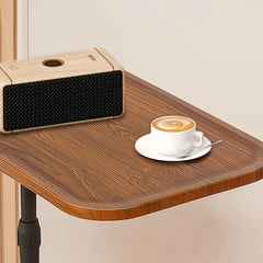 Adjustable Height Side Table, Wood Grain Sofa Couch End Table with