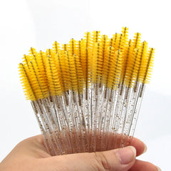 New 5/25/50Pcs Wholesale Crystal Eyelashes Brush Applicator Eyelash Brushes Plastic Mascara Wand Lashes Extension Makeup Beauty