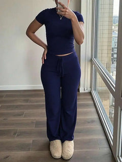 Casual Women's Matching Sets Vestido Deportivo Fitness Two Piece