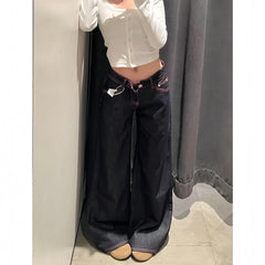 Women's Jeans Women's Pants Low Rise Flare Washed Denim Casual Summer Style Tummy Control Long Leg Straight Wide Leg