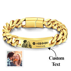 Personalized Spotify Code Bracelet with Photo & Custom Engraving – Stainless Steel, Anniversary Gift for Him | FlipStylez LLC®