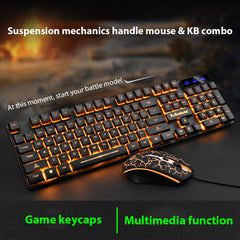 KM320™ Waterproof Backlit Gaming Keyboard & Mouse Set – Triple Waterproof, Mechanical Feel, Multimedia FN Keys, White, Black & Orange | FlipStylez LLC®