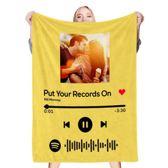 🎵✨FLIPSTYLEZ LLC. Custom Spotify Code Photo Blanket – Scan to Play Your Song!