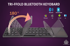 Wireless Tri-Fold Bluetooth Keyboard with Touchpad | Foldable | 81 Keys | 35Hr Battery | Phone Tablet PC Mac