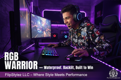 Kebidumei™ 104-Key Backlit Mechanical-Feel Wired Gaming Keyboard & Mouse Set – 3-Color Rainbow Backlit, Waterproof, Laser-Engraved Floating Keycaps, USB, PC & Laptop | FlipStylez LLC®